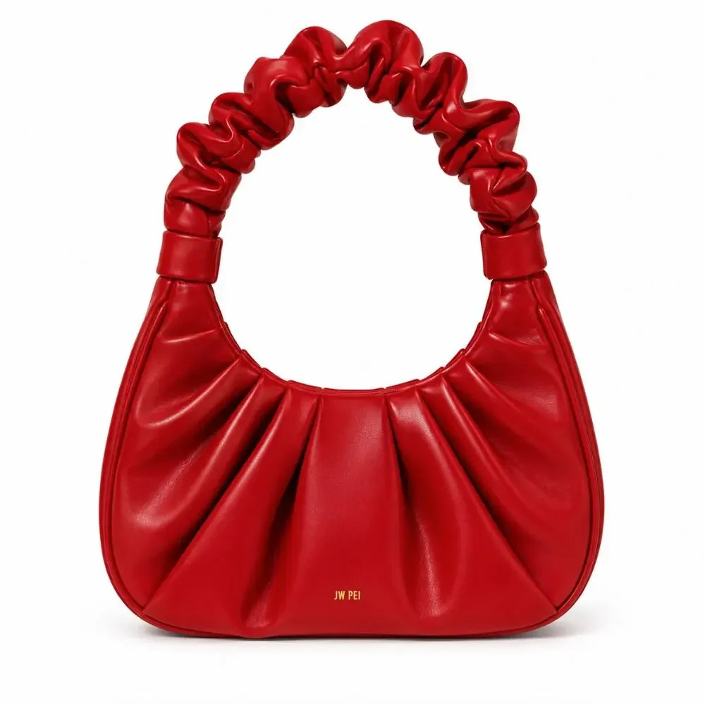 ANTHROPOLOGIE x JW PEI Gabbi Ruched Hobo Bag Poppy Red $119